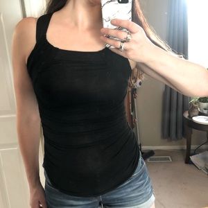 Satin detail stretch tank